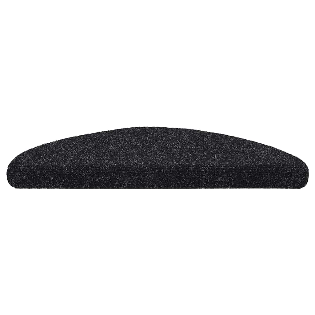 VidaXL Selbstklebende Treppenmatten, 10 Stück, 56 x 17 x 3 cm, Nadelfilz, Schwarz
