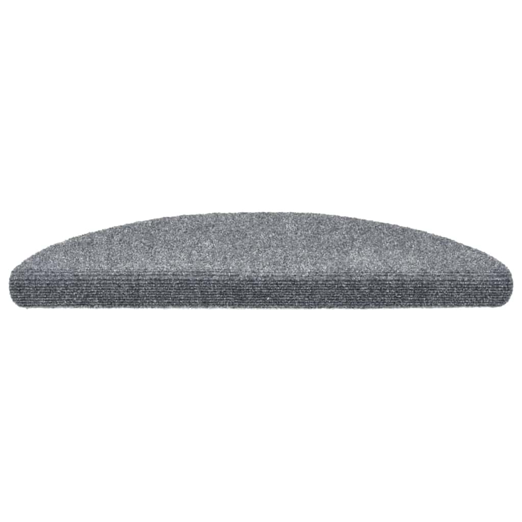 Vidaxl trapmatten zelfklevend 5 stuks 56x17x3 cm lichtgrijs halfrond