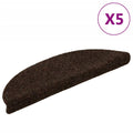 VidaXL Selbstklebende Treppenmatten, 5 Stück, 56 x 17 x 3 cm, Nadelfilz, Braun