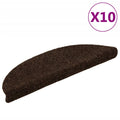 VidaXL Selbstklebende Treppenmatten, 10 Stück, 56 x 17 x 3 cm, Nadelfilz, Braun