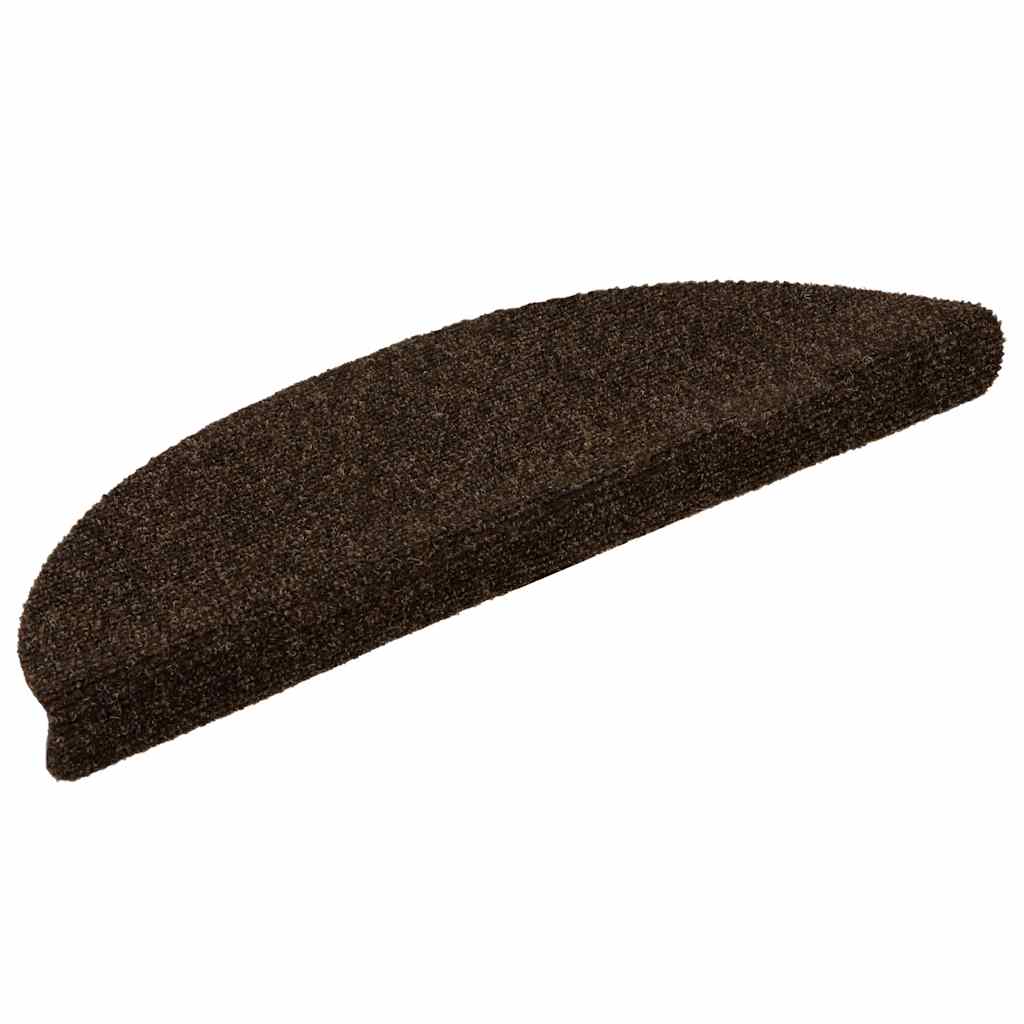VidaXL Selbstklebende Treppenmatten, 10 Stück, 56 x 17 x 3 cm, Nadelfilz, Braun