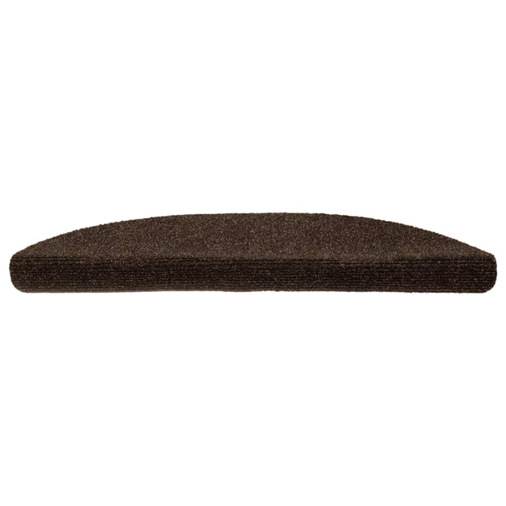 VidaXL Selbstklebende Treppenmatten, 10 Stück, 56 x 17 x 3 cm, Nadelfilz, Braun