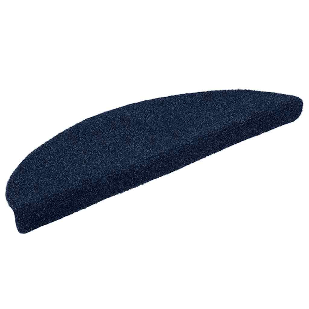 Vidaxl trapmatten zelfklevend 5 stuks 56x17x3 cm marineblauw halfrond