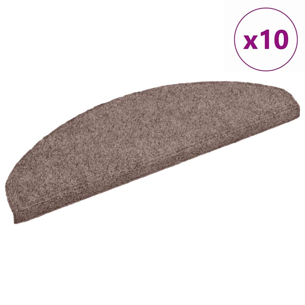 Vidaxl trapmatten zelfklevend 10 stuks 65x21x4 cm lichtbruin halfrond groot