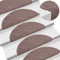 VidaXL Selbstklebende Treppenmatten, 10 Stück, 65 x 21 x 4 cm, Nadelfilz, cremefarben