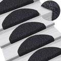 Vidaxl trapmatten zelfklevend 5 stuks 65x21x4 cm zwart halfrond groot