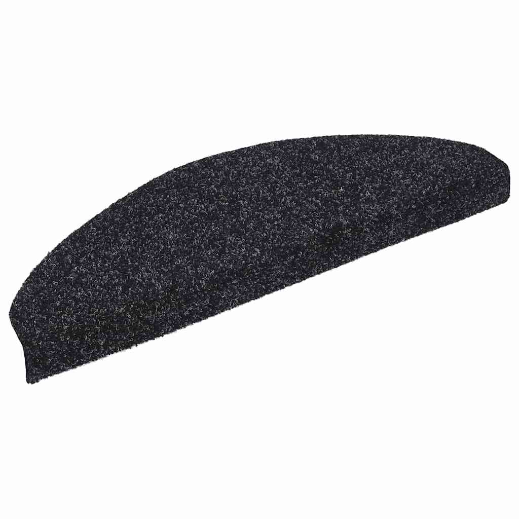 VidaXL Selbstklebende Treppenmatten, 10 Stück, 65 x 21 x 4 cm, Nadelfilz, Schwarz