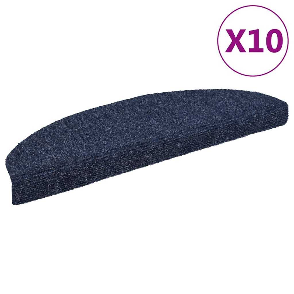 Vidaxx Treppenmatten Selbstadhäsiv 10 Stück 65x21x4 cm Nadel Blau gefühlt