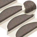 VidaXL Selbstklebende Treppenmatten, 5 Stück, 65 x 21 x 4 cm, Nadelfilz, cremefarben