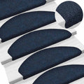 Vidaxl trapmatten zelfklevend 5 stuks 65x21x4 cm marineblauw halfrond groot