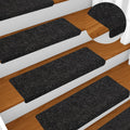Vidaxl trapmatten zelfklevend 5 stuks 65x21x4 cm zwart rechthoekige rand