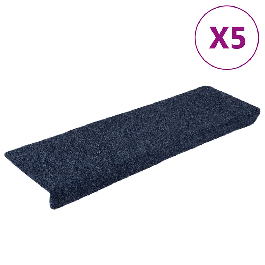 VidaXL Treppenmatten, 5 Stück, 65 x 21 x 4 cm, Nadelfilz, Anthrazit