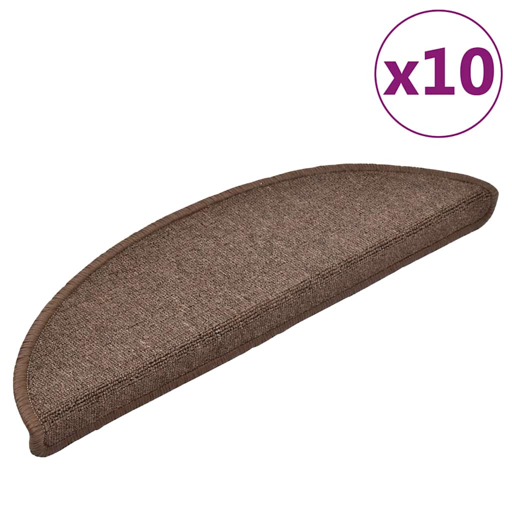 Vidaxl trapmatten 10 st 56x17x3 cm koffiebruin halfrond