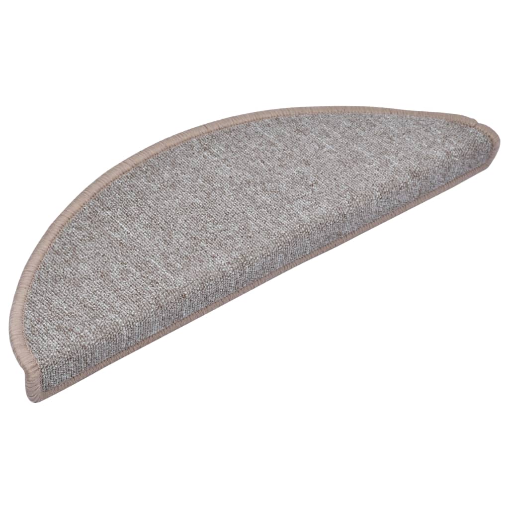 VidaXL Treppenmatten, 10 Stück, 65 x 24 x 4 cm, hellbraun