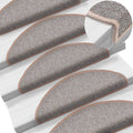 VidaXL Treppenmatten, 10 Stück, 65 x 24 x 4 cm, hellbraun
