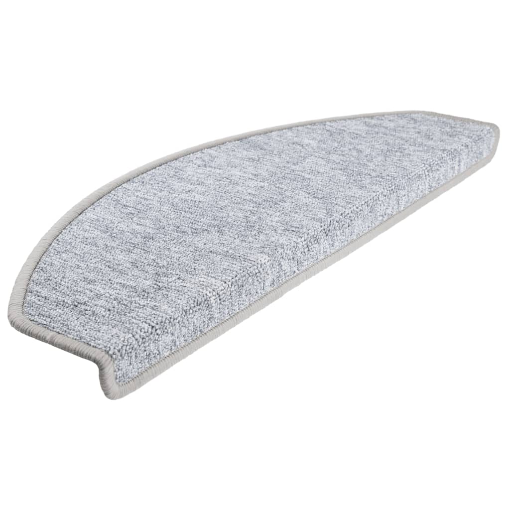 VidaXL Treppenmatten, 10 Stück, 65 x 24 x 4 cm, Hellgrau