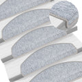 VidaXL Treppenmatten, 10 Stück, 65 x 24 x 4 cm, Hellgrau