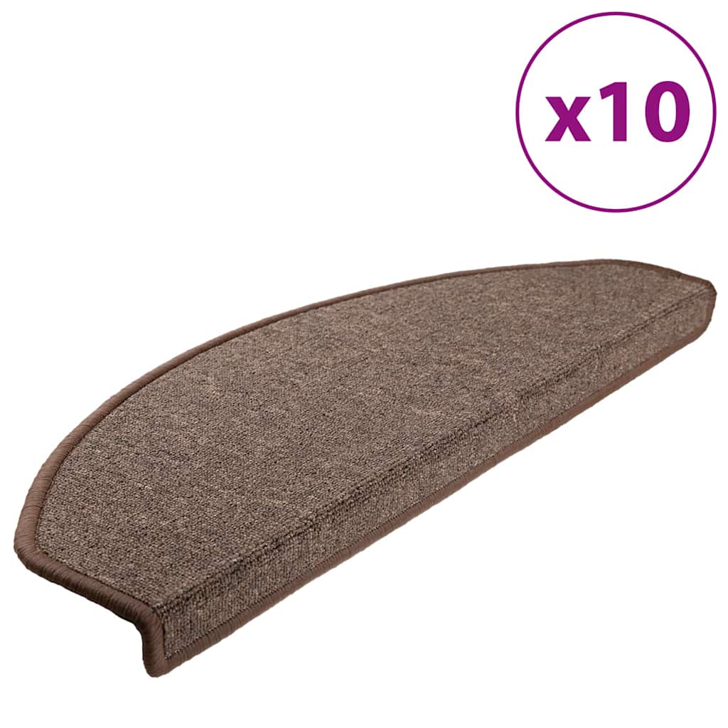 Vidaxl trapmatten 10 st 65x24x4 cm koffiebruin halfrond groot