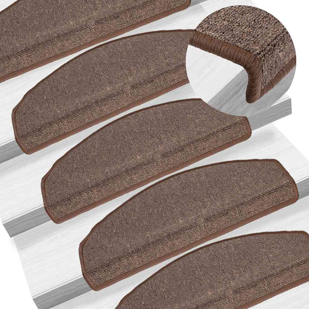 Vidaxl trapmatten 10 st 65x24x4 cm koffiebruin halfrond groot