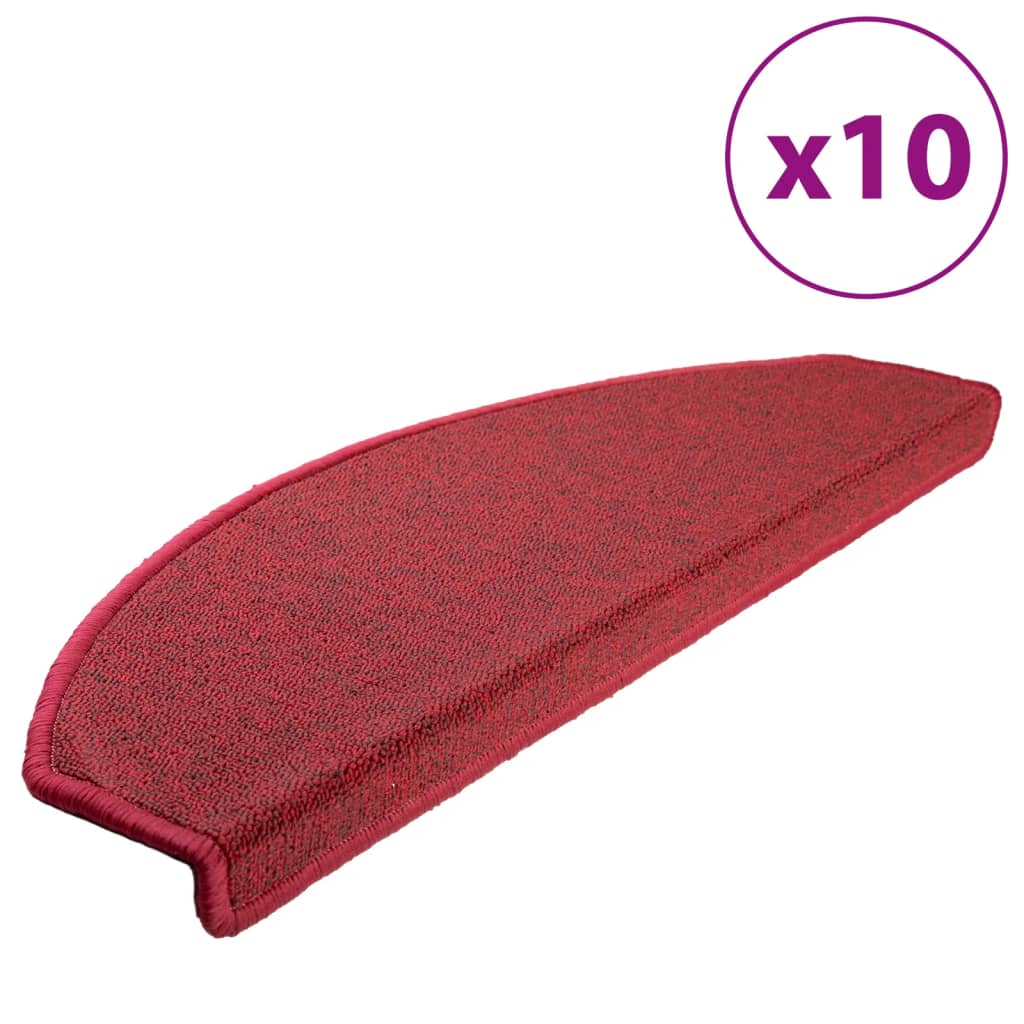 Vidaxl trapmatten 10 st 65x24x4 cm röd halfrond groot