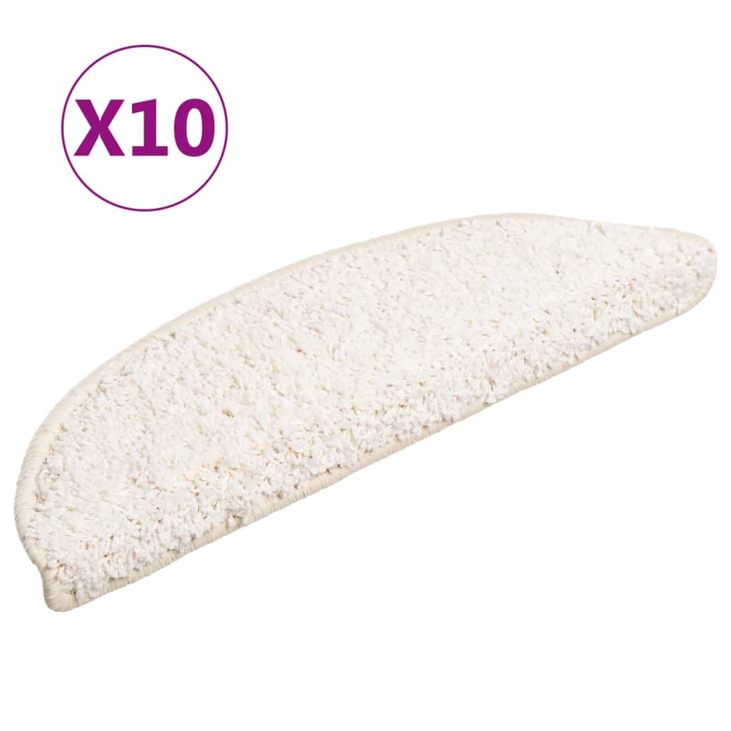 VidaXL Treppenmatten, 10 Stück, 56 x 17 x 3 cm, weiß