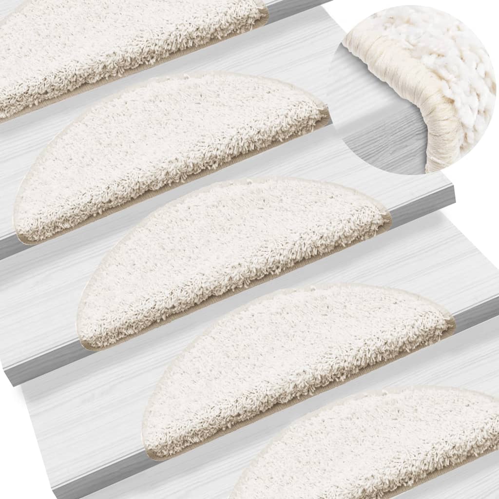 Vidaxl trapmatten 10 st 56x17x3 cm wit halfrond