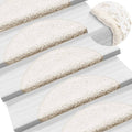VidaXL Treppenmatten, 10 Stück, 56 x 17 x 3 cm, weiß