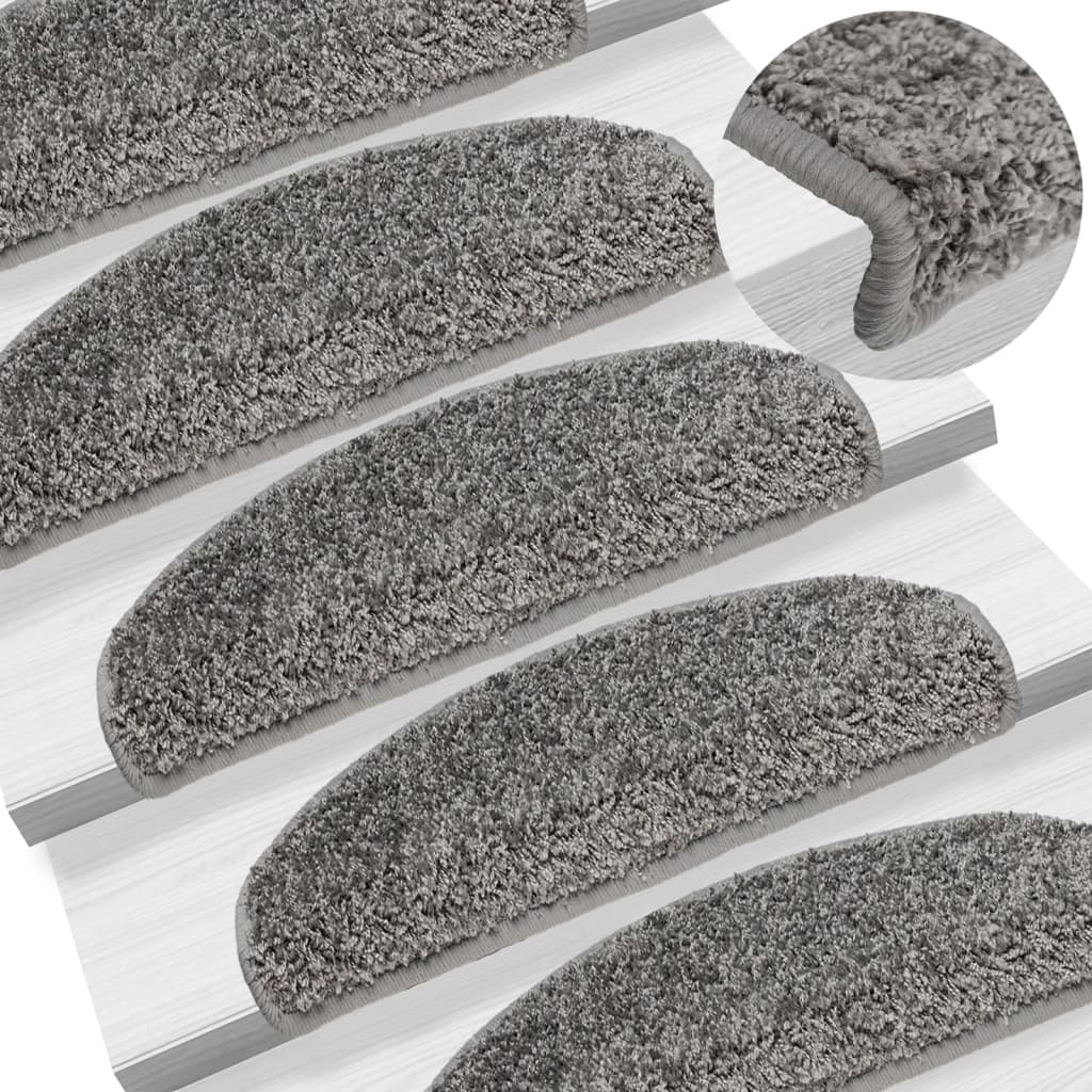 VidaXL Treppenmatten, 10 Stück, 65 x 21 x 4 cm, Grau