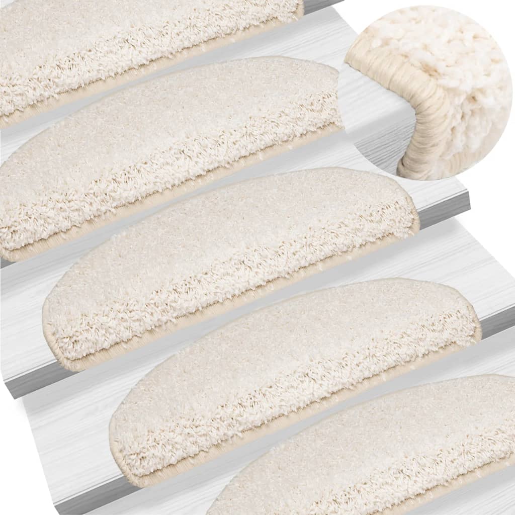 VidaXL Treppenmatten, 10 Stück, 65 x 21 x 4 cm, weiß