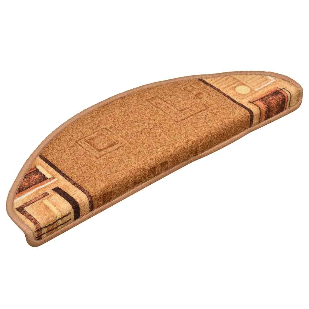 VidaXL Selbstklebende Treppenmatten, 10 Stück, 65 x 21 x 4 cm, Beige
