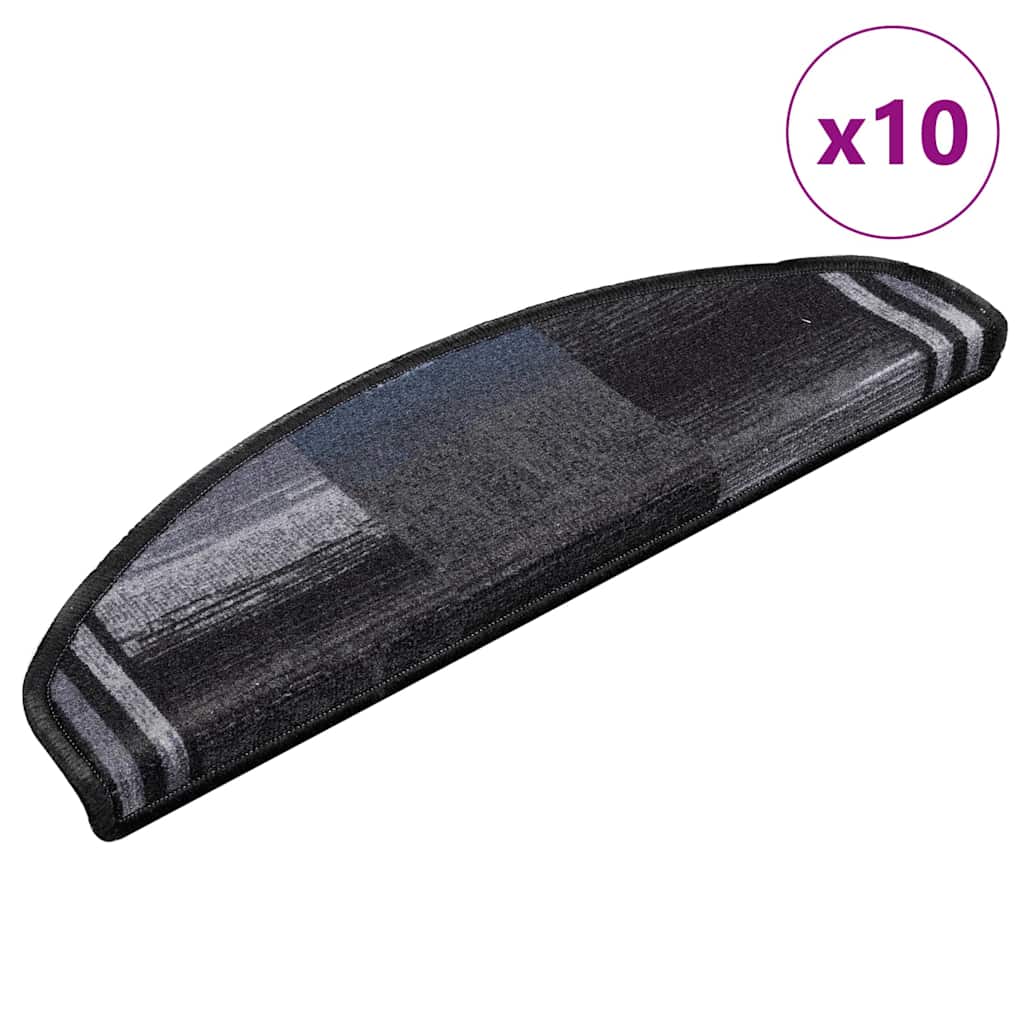 Vidaxl trapmatten zelfklevend 10 st 65x21x4 cm zwart en grijs