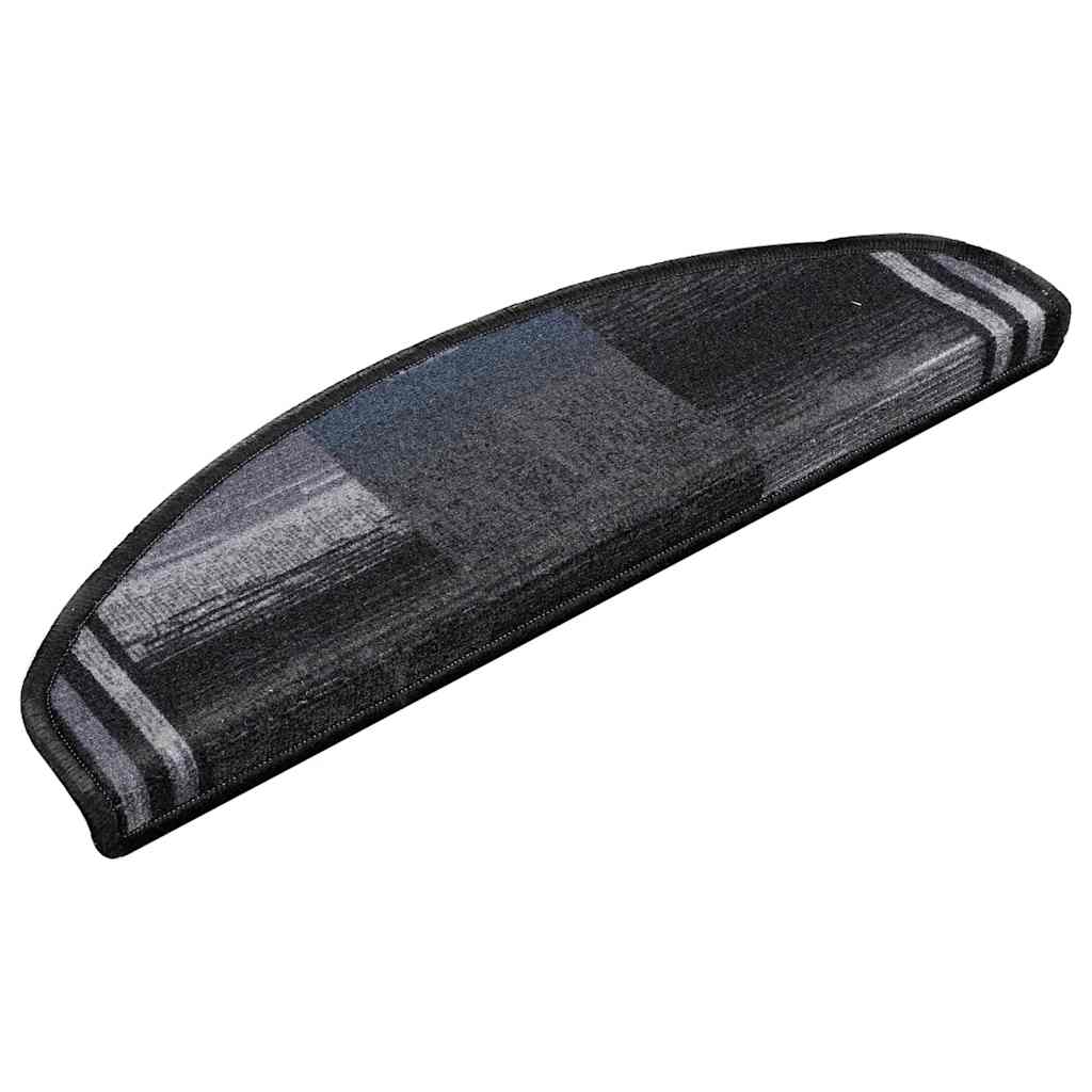 VidaXL Selbstklebende Treppenmatten, 10 Stück, 65 x 21 x 4 cm, Schwarz und Grau