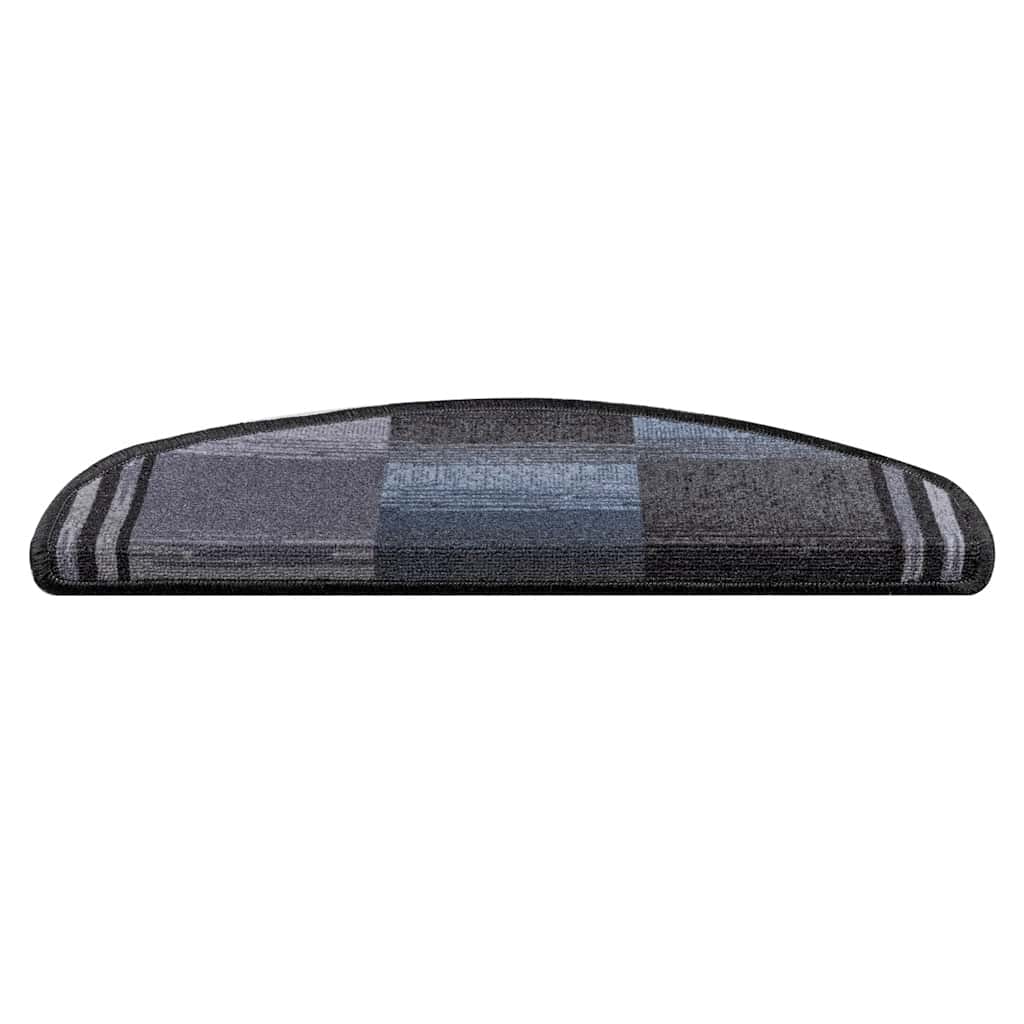 VidaXL Selbstklebende Treppenmatten, 10 Stück, 65 x 21 x 4 cm, Schwarz und Grau