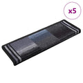VidaXL Selbstklebende Treppenmatten, 5 Stück, 65 x 21 x 4 cm, Schwarz und Grau