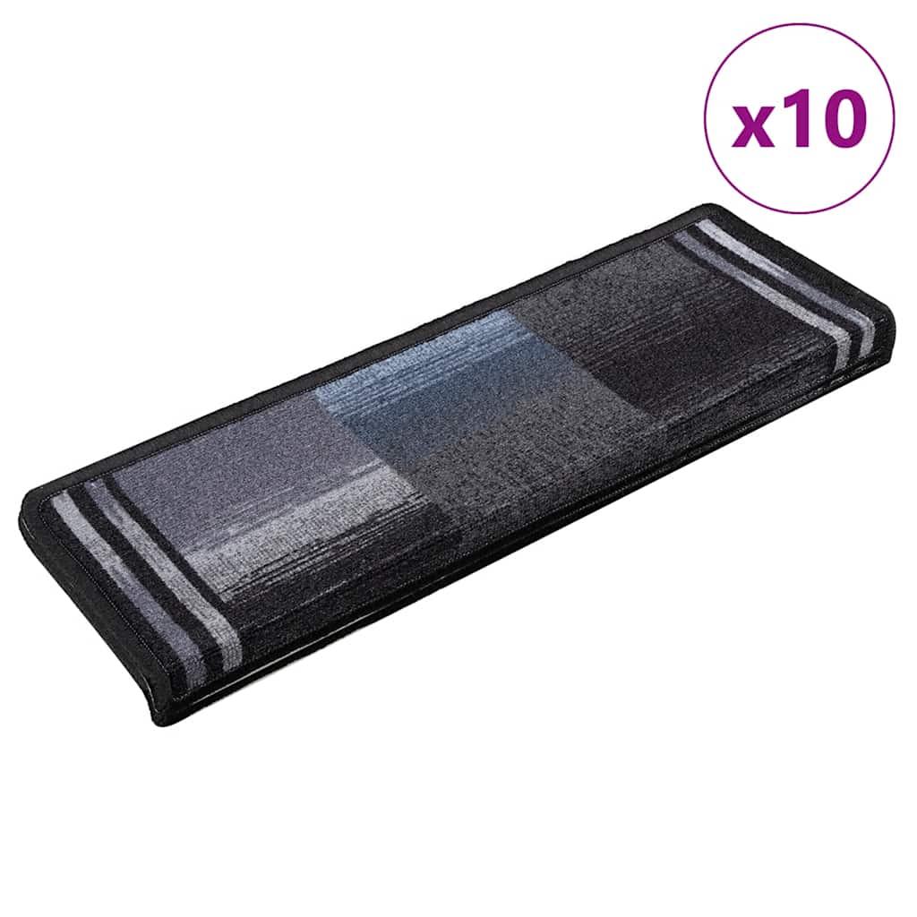 Vidaxl trapmatten zelfklevend 10 st 65x21x4 cm zwart en grijs
