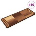 VidaXL Selbstklebende Treppenmatten, 10 Stück, 65 x 21 x 4 cm, Braun