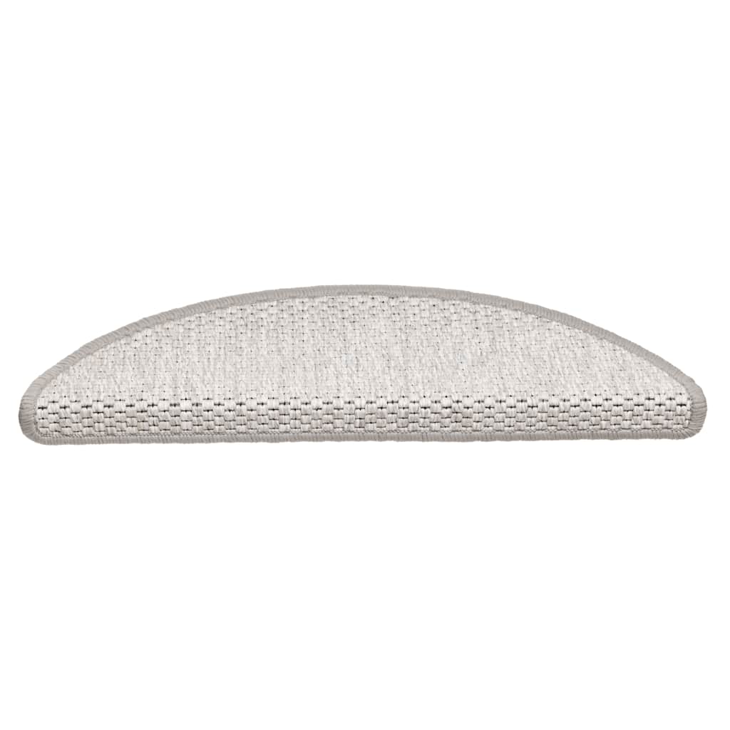 Vidaxl trapmatten zelfklevend 15 st sisal-look 56x17x3 cm platinakleur