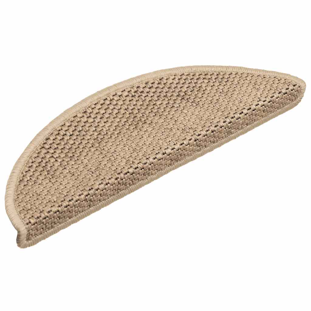 VidaXL Selbstklebende Treppenmatten, 15 Stück, Sisaloptik, 56 x 17 x 3 cm, Sandfarbe