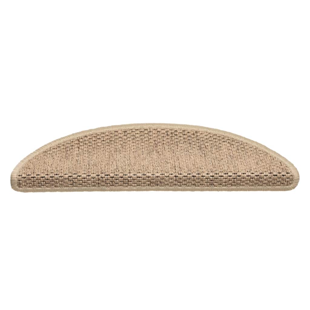 VidaXL Selbstklebende Treppenmatten, 15 Stück, Sisaloptik, 56 x 17 x 3 cm, Sandfarbe