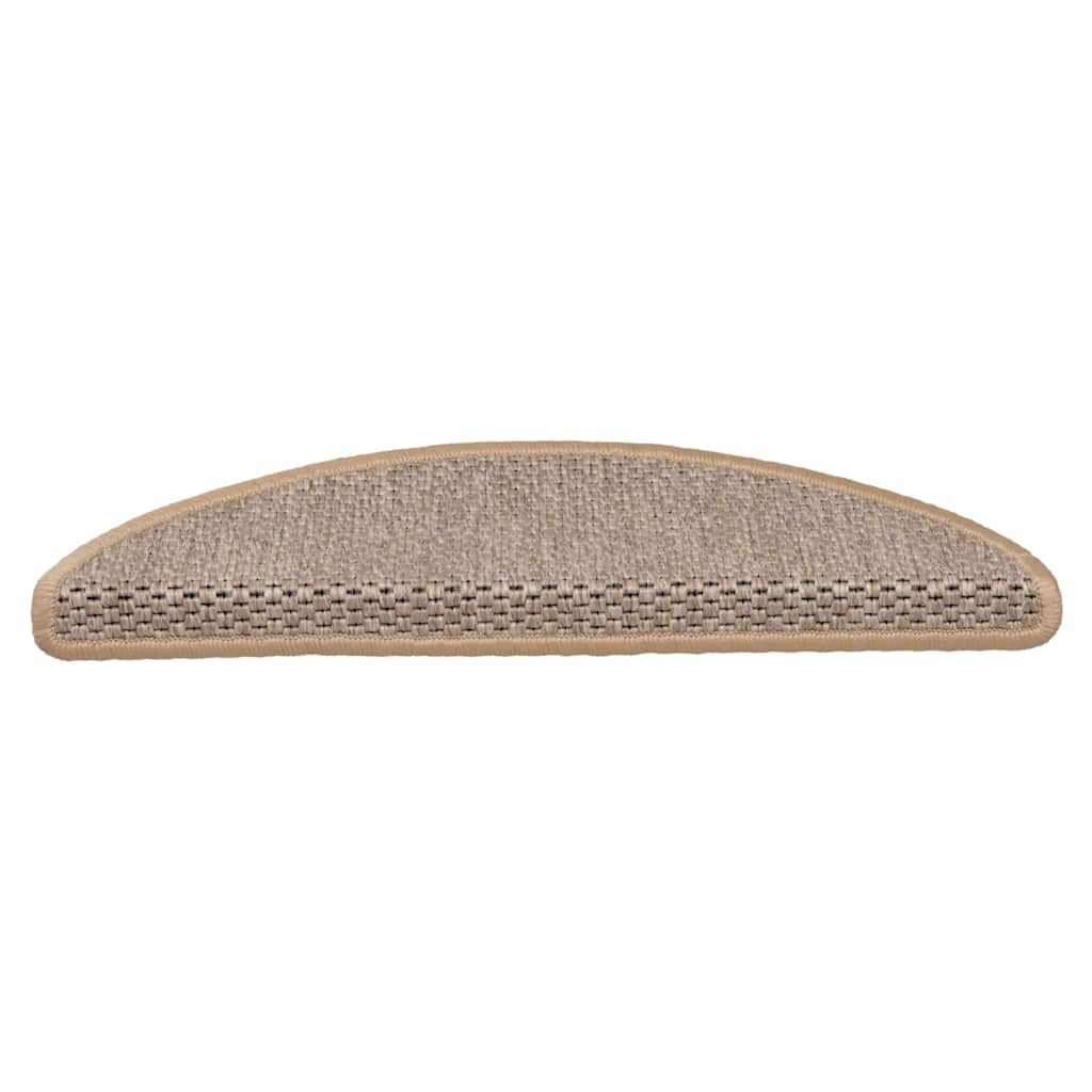 VidaXL Selbstklebende Treppenmatten, 15 Stück, Sisaloptik, 56 x 17 x 3 cm, Hellbeige