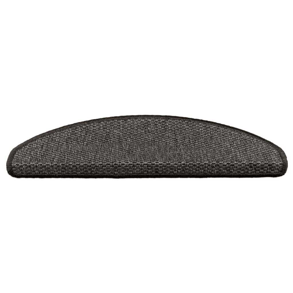 Vidaxl trapmatten zelfklevend 15st sisal-look 65x21x4cm antracietkleur