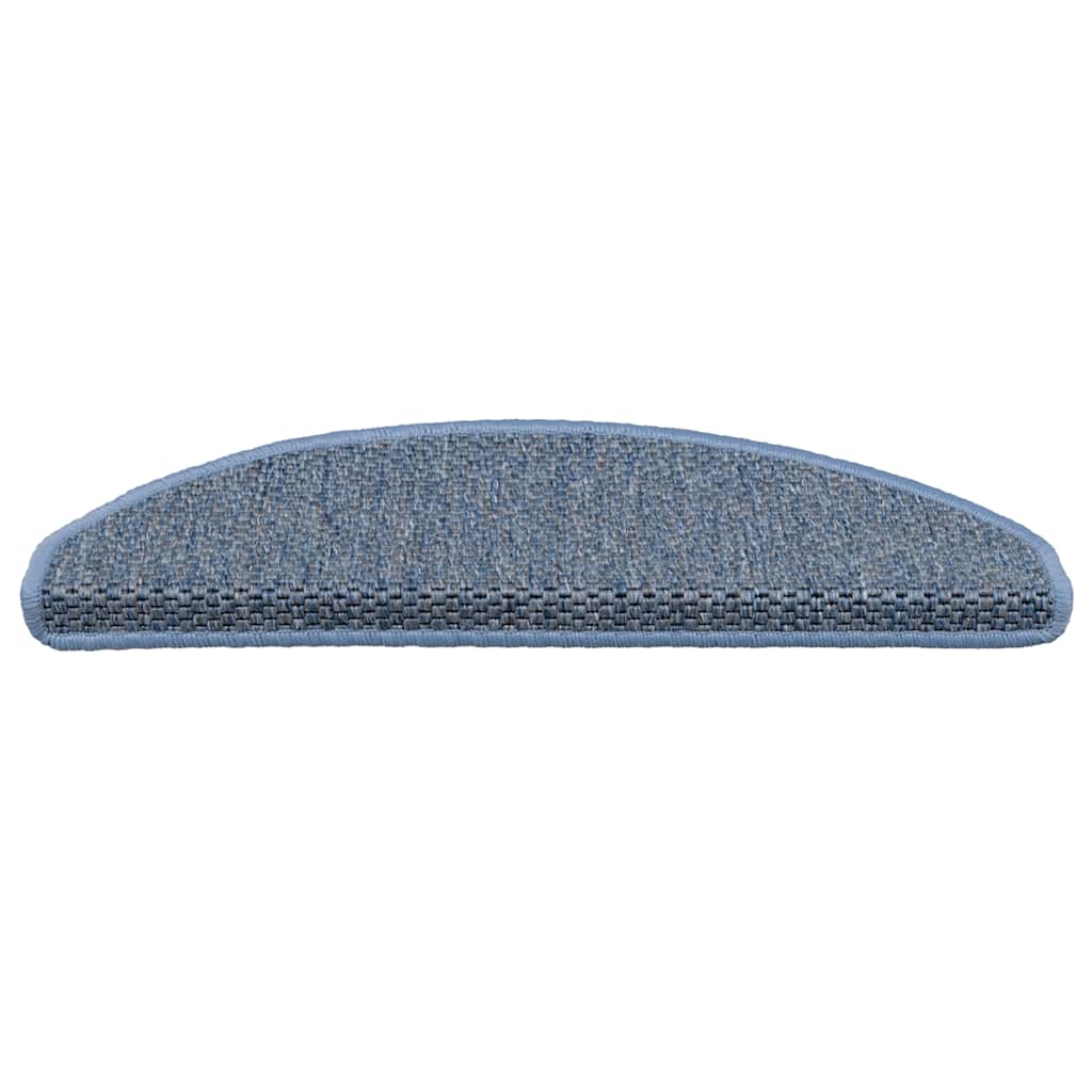 Vidaxl trapmatten zelfklevend 15 st sisal-look 65x21x4 cm blauw