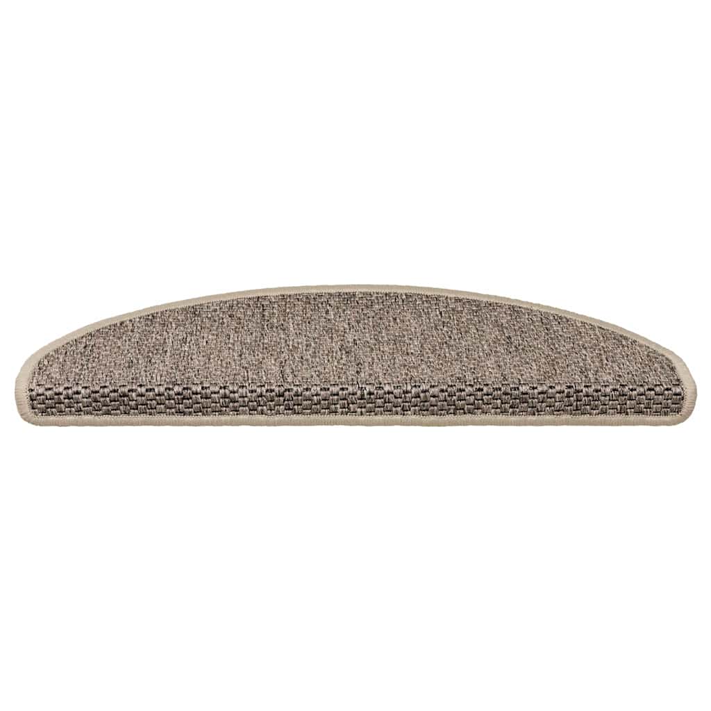 VidaXL Selbstklebende Treppenmatten, 15 Stück, Sisaloptik, 65 x 21 x 4 cm, Dunkelbeige