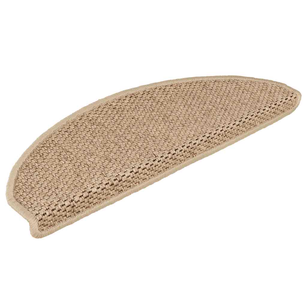 VidaXL Selbstklebende Treppenmatten, 15 Stück, Sisaloptik, 65 x 21 x 4 cm, Sandfarbe