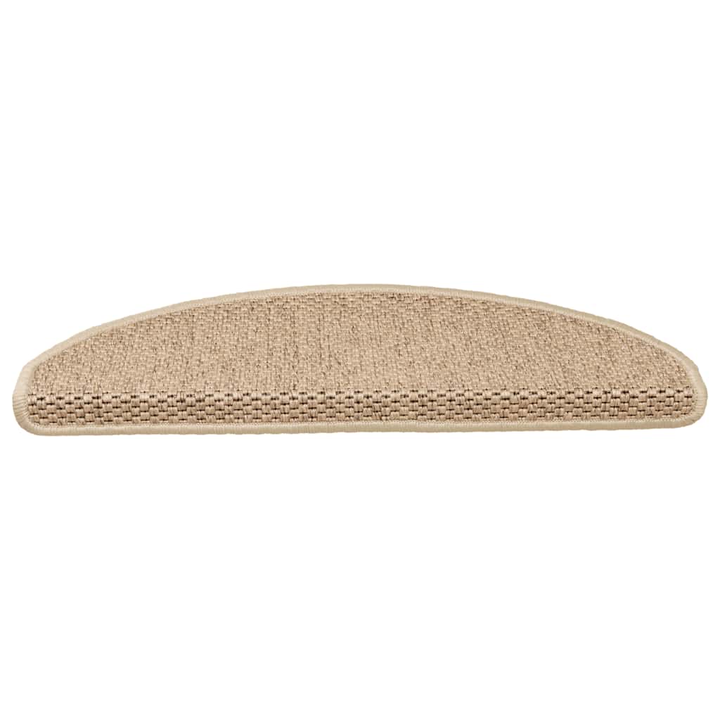 VidaXL Selbstklebende Treppenmatten, 15 Stück, Sisaloptik, 65 x 21 x 4 cm, Sandfarbe