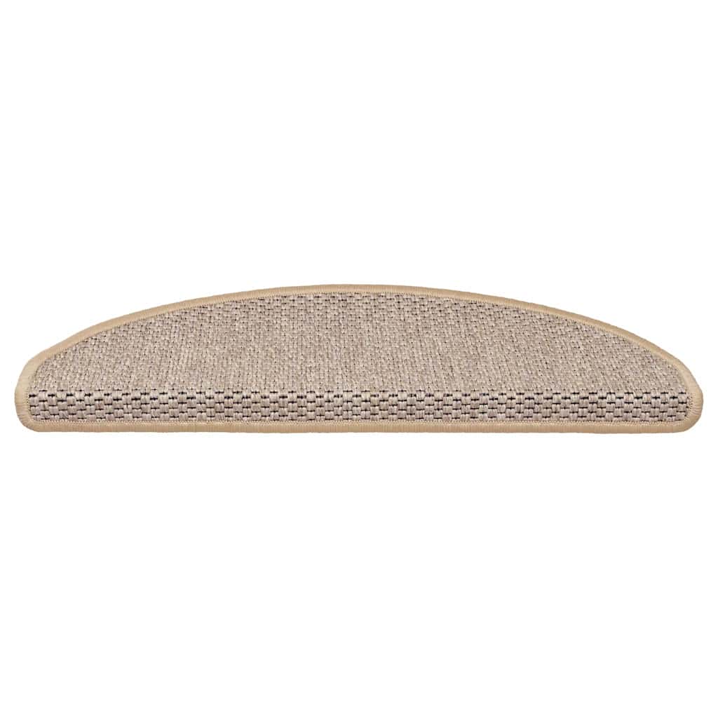 Vidaxl trapmatten zelfklevend 15 st sisal-look 65x21x4 cm lichtbeige