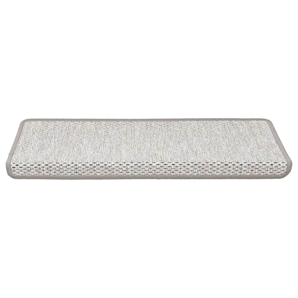 VidaXL Selbstklebende Treppenmatten, 15 Stück, Sisaloptik, 65 x 21 x 4 cm, Platinfarbe
