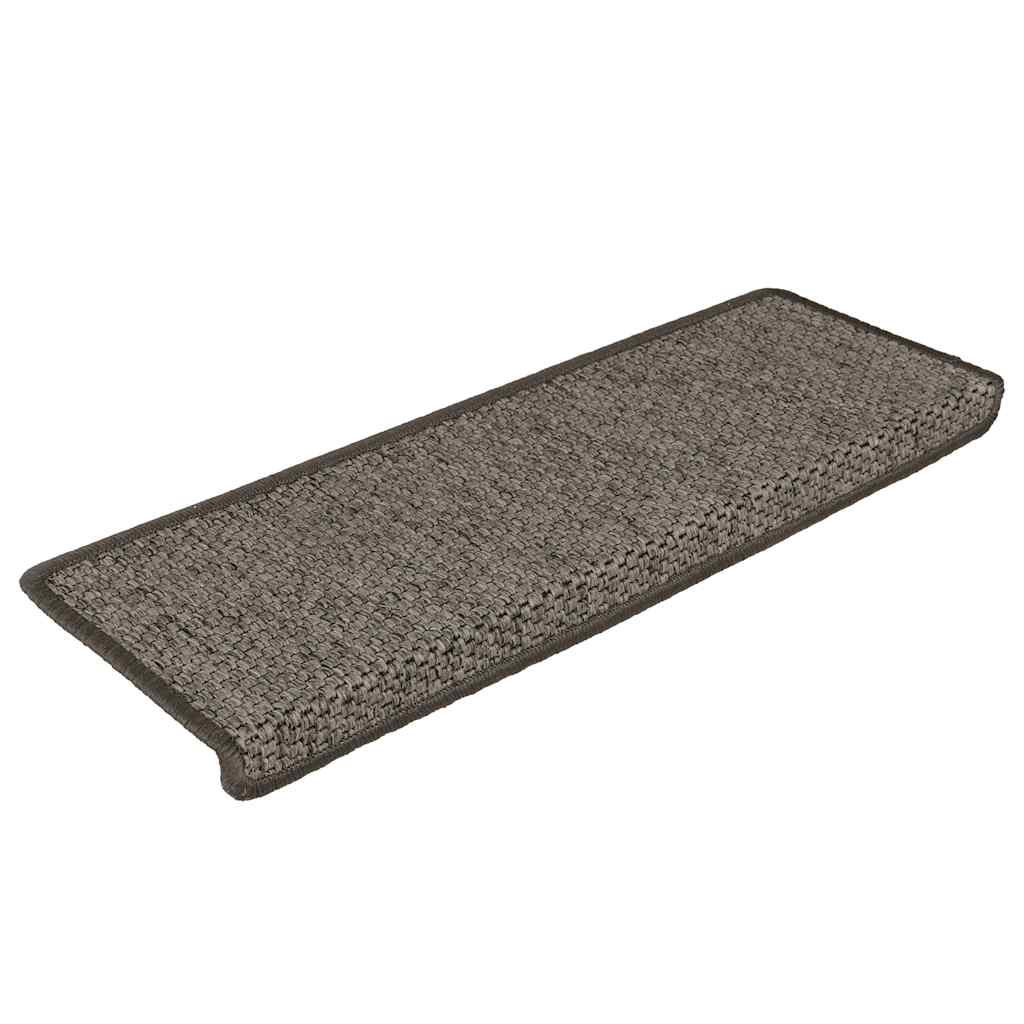 VidaXL Selbstklebende Treppenmatten, 15 Stück, Sisaloptik, 65 x 21 x 4 cm, Grau und Beige