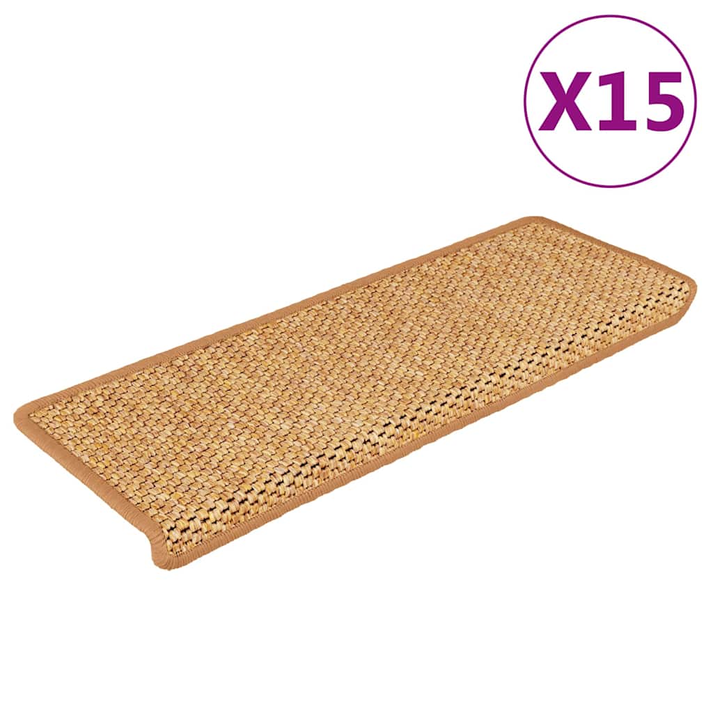 VidaXL-Treppenmatten, selbstklebend, 15 Stück, Sisaloptik, 65 x 21 x 4 cm, Orange