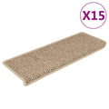 VidaXL Selbstklebende Treppenmatten, 15 Stück, Sisaloptik, 65 x 21 x 4 cm, Sandfarbe